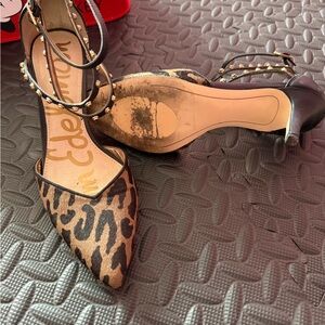 Sam Edelman Black and Brown Leopard Heels